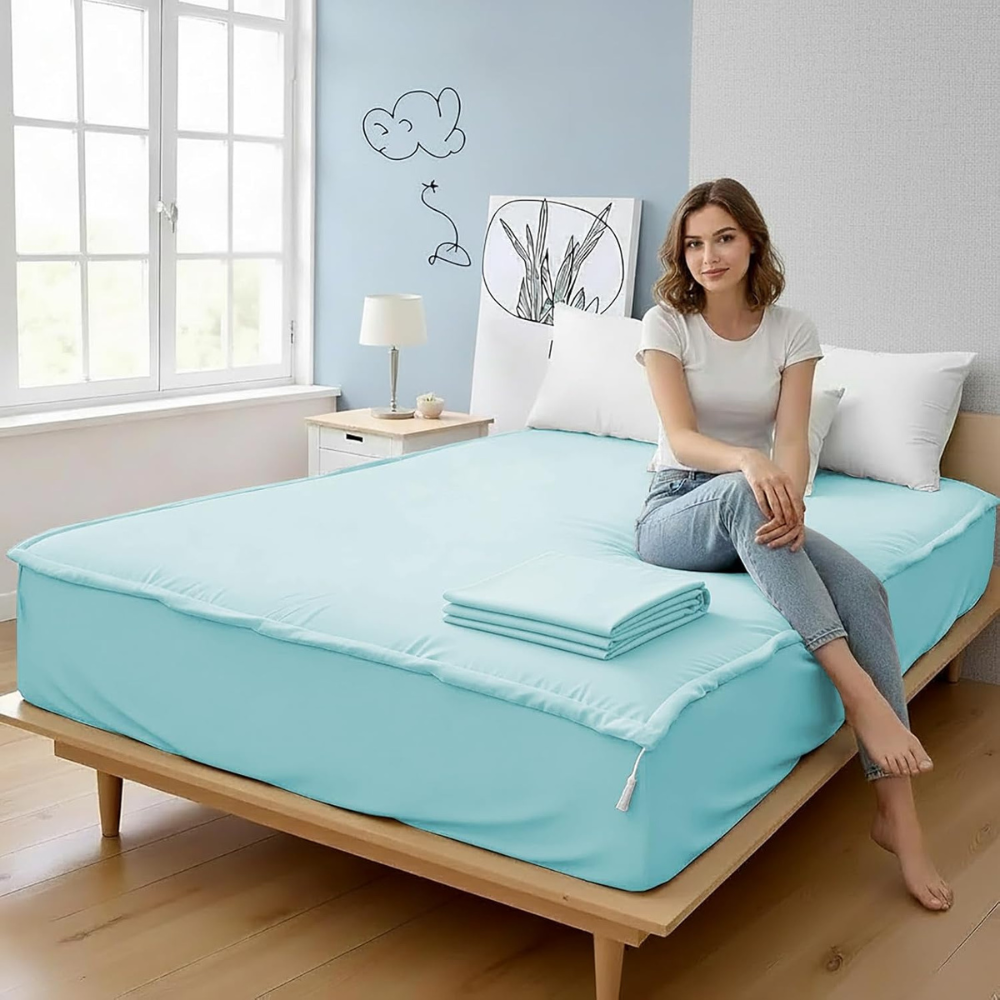 Zipper Fitted Sheet Soft Cotton