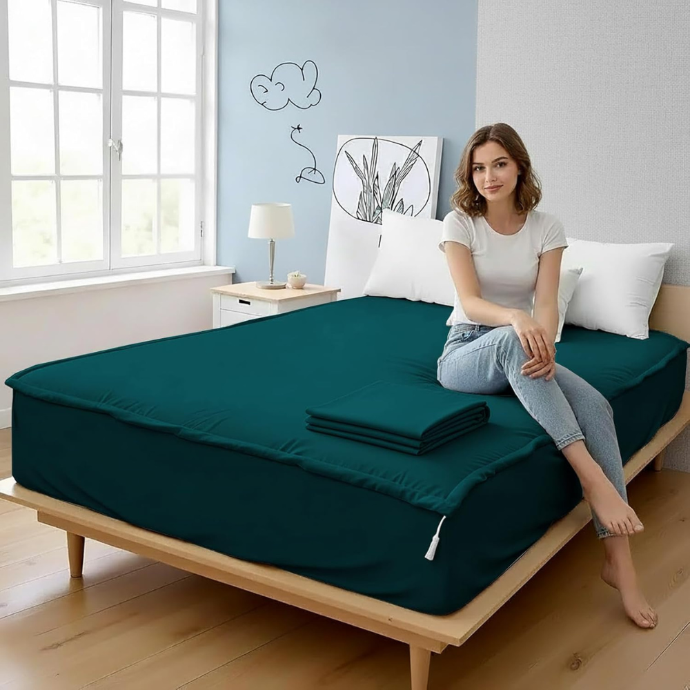 Zipper Fitted Sheet Soft Cotton