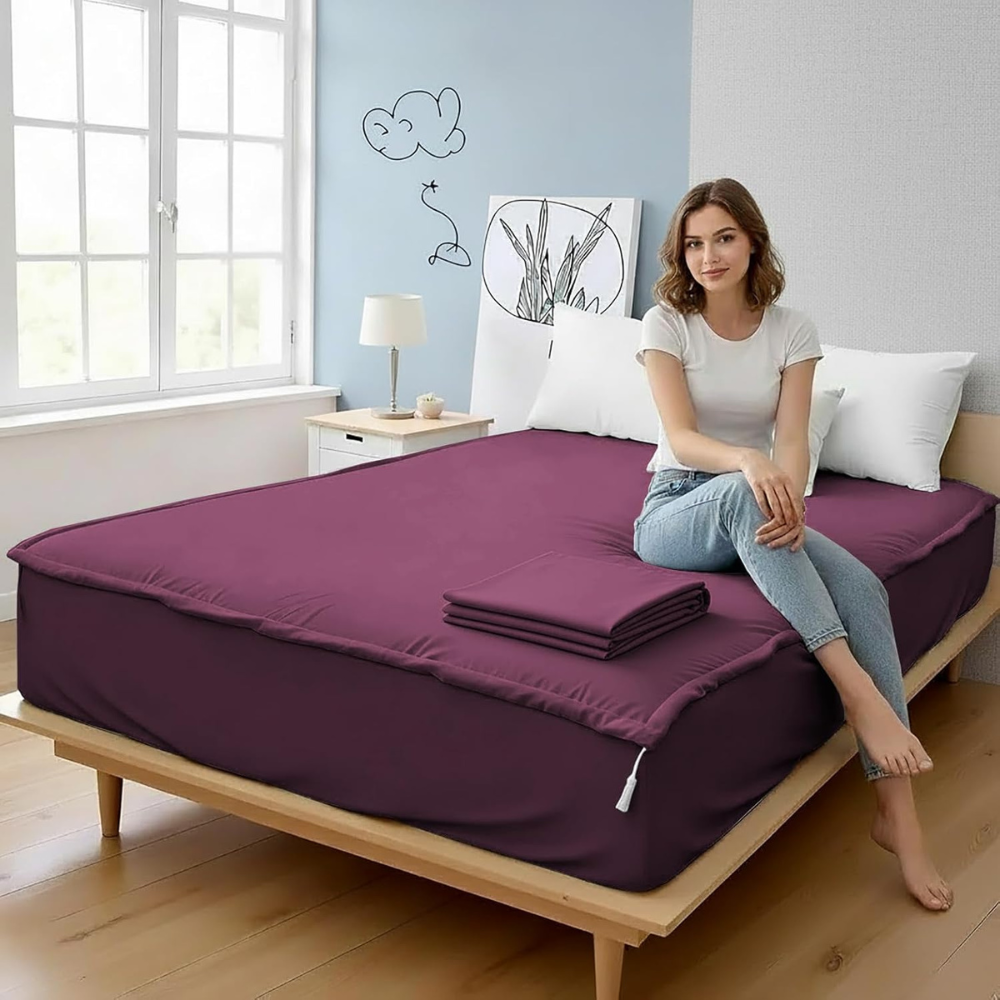 Zipper Fitted Sheet Soft Cotton