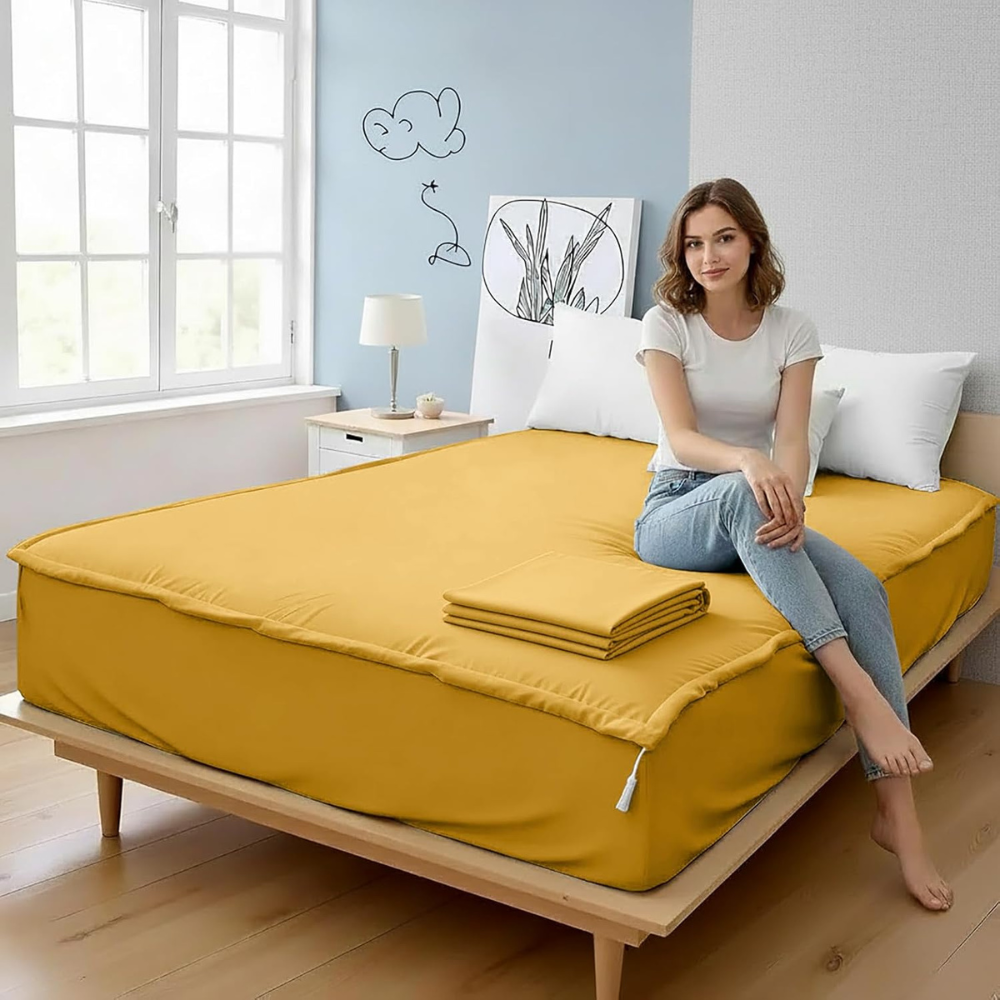 Zipper Fitted Sheet Soft Cotton