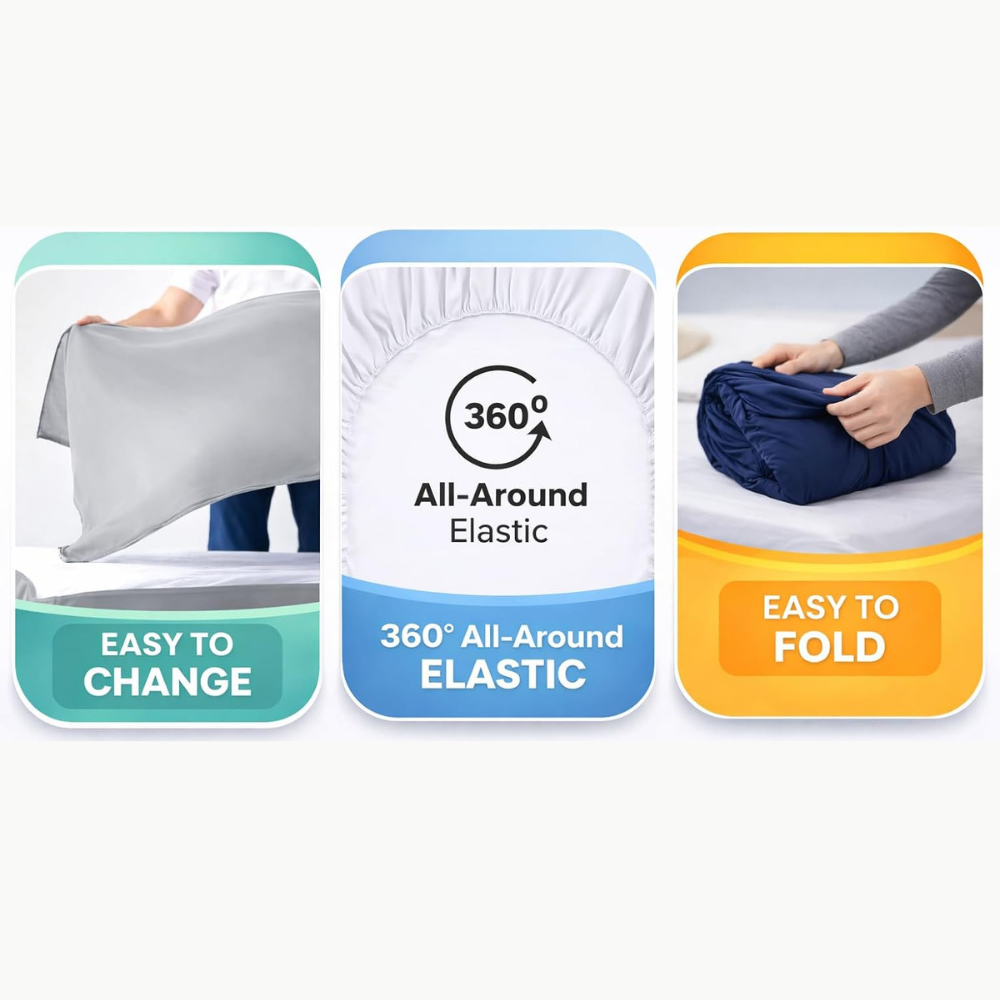 Zipper Fitted Sheet Soft Cotton