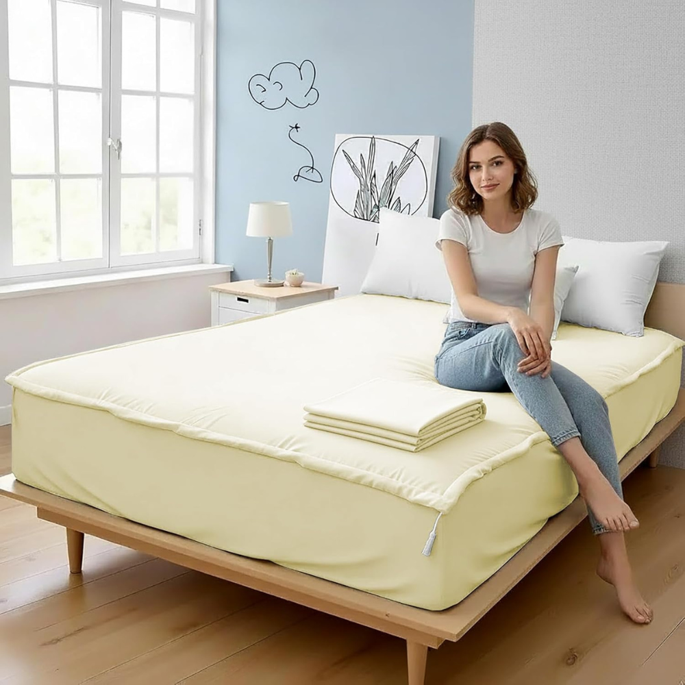 Zipper Fitted Sheet Soft Cotton