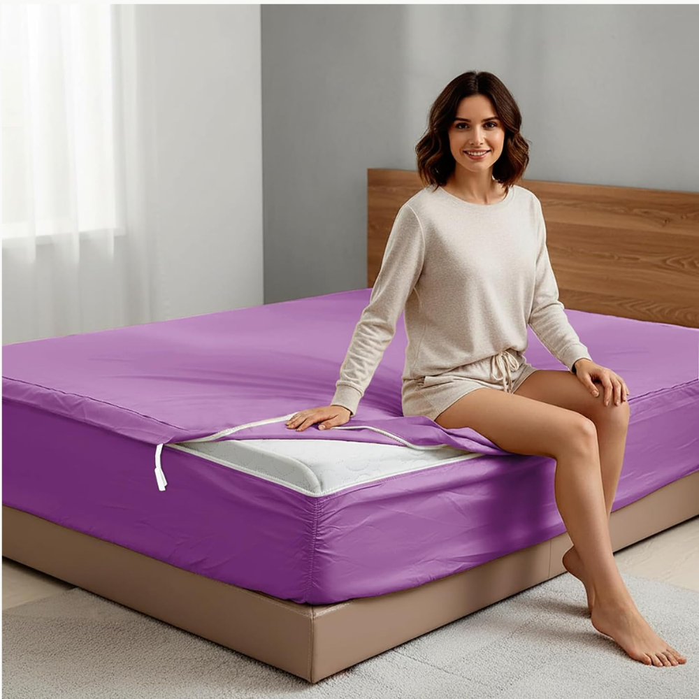 Zipper Fitted Sheet Soft Cotton
