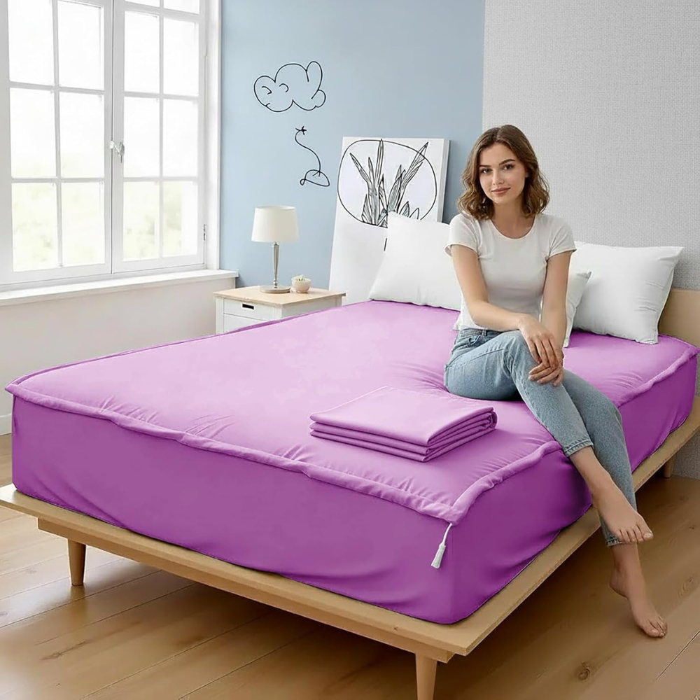 Zipper Fitted Sheet Soft Cotton