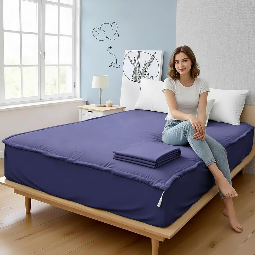 Zipper Fitted Sheet Soft Cotton