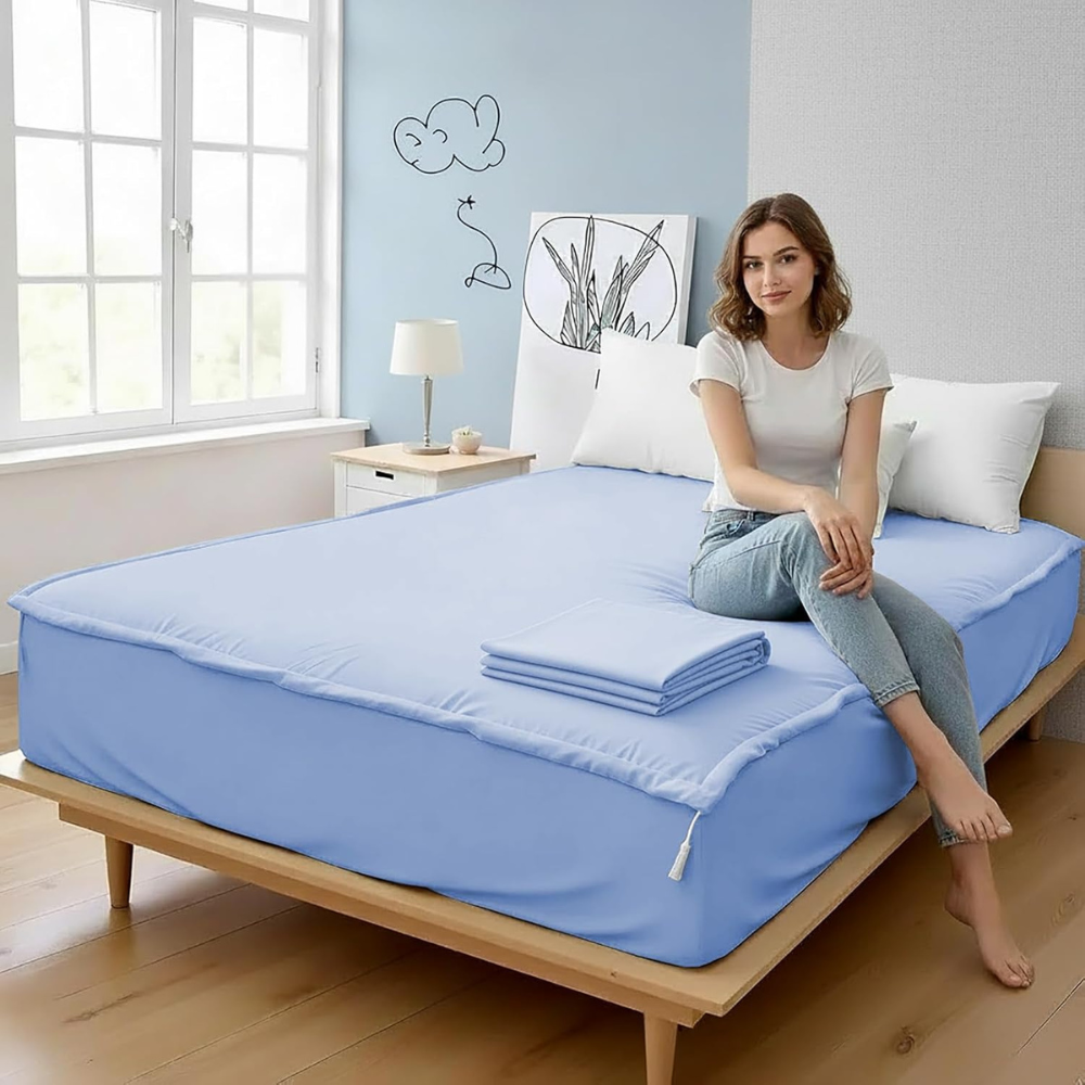 Zipper Fitted Sheet Soft Cotton