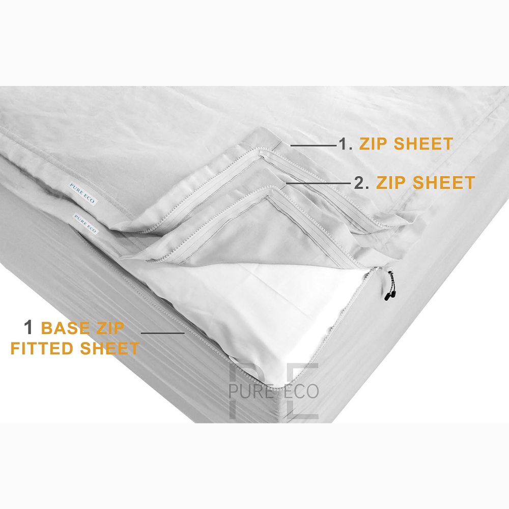 Zipper Fitted Sheet Soft Microfiber