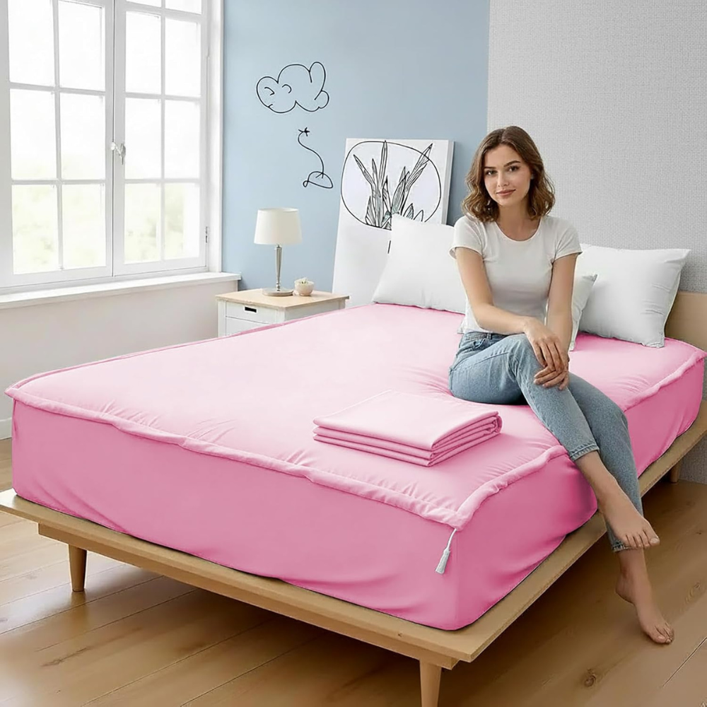 Zipper Fitted Sheet Soft Cotton
