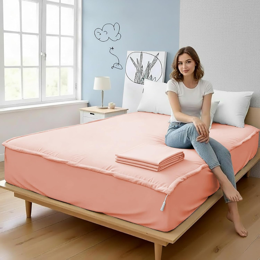 Zipper Fitted Sheet Soft Cotton