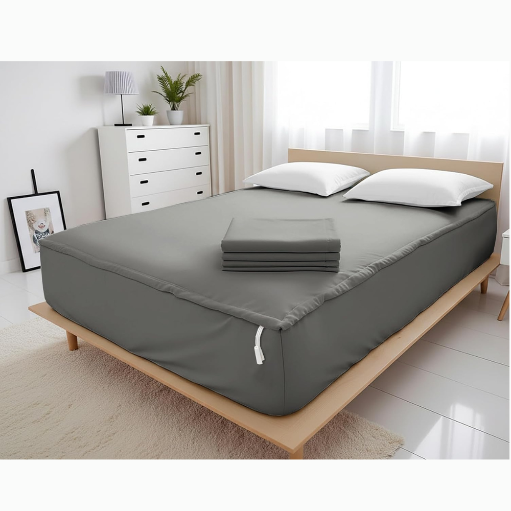 Zipper Fitted Sheet Soft Cotton