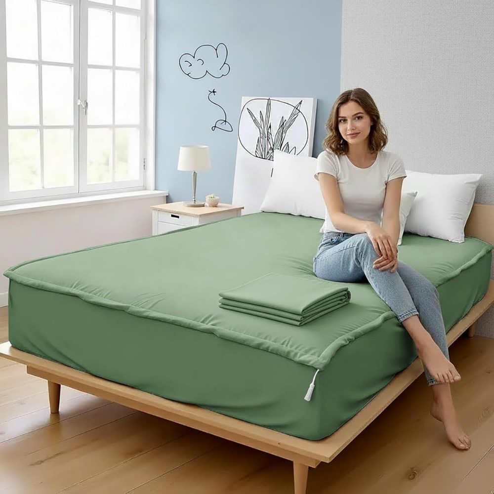 Zipper Fitted Sheet Soft Cotton