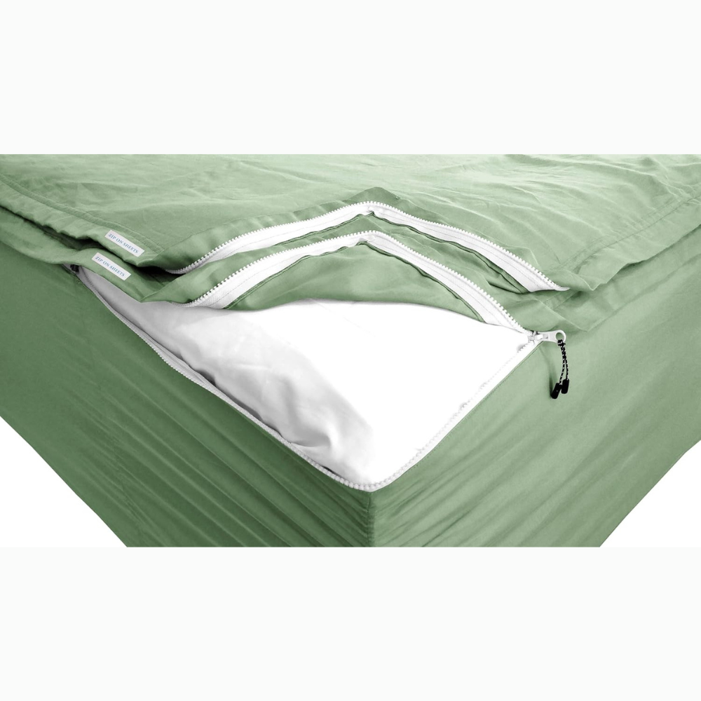 Zipper Fitted Sheet Soft Cotton