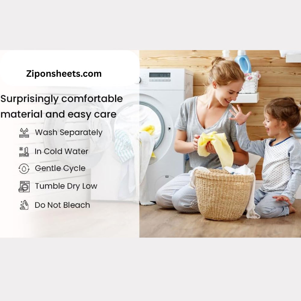 Zipper Fitted Sheet Soft Microfiber